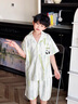 WVD兒童睡衣男孩夏季冰絲薄款2025新款男童家居服空調(diào)服 圖片色 120 cm 曬單實(shí)拍圖