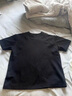 迪伽達(dá)黑色小領(lǐng)口boxy短袖男士夏季新款美式拼接太空棉t恤索羅娜半袖 CQS-1438黑色 2XL 曬單實(shí)拍圖