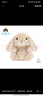 Jellycat米色甜美小兔小短腿公仔動(dòng)物毛絨玩偶娃娃生日七夕情人節(jié)禮物 甜美小兔 One Size 曬單實(shí)拍圖
