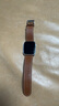 MSSM適用蘋(píng)果手表表帶apple iwatch愛(ài)馬仕款Swift小牛皮真皮表帶ultra/S10/9/8/7淺棕色·44/45/46/49mm 曬單實(shí)拍圖