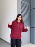 FSHE連帽女士衛衣秋冬款2025年新復古加厚潮流衛衣外套女秋季女裝 酒紅色【春秋薄款】 S 60-85斤 曬單實(shí)拍圖