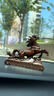 御琉宮汽車(chē)擺件馬到成功香水座車(chē)載中控臺擺飾車(chē)內創(chuàng  )意用品男士高檔大氣 馬到成功【木紋款】+虎眼石珠 曬單實(shí)拍圖