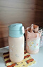 膳魔師（THERMOS）兒童保溫杯開學(xué)必備吸管杯直飲水杯小學(xué)生水壺貓狗系列3歲550ml黃 曬單實(shí)拍圖