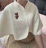 煦凜日本月子披肩四季純棉坐月子坎肩孕婦春秋產(chǎn)后喂奶空調房保暖胡肩 刺繡小熊 均碼 曬單實(shí)拍圖