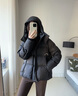 高梵黑金鵝絨服女王抱抱系列5.0羽絨服女4格短款2025新款高端厚外套冬 黑色 S  90-110斤 飛天鵝絨193g 曬單實(shí)拍圖