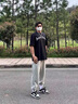 秋冬季純棉褲子寬松束腳運(yùn)動(dòng)長(zhǎng)褲加厚衛(wèi)褲男保暖休閑褲耐磨工作褲 黑色褲子【單件】 XL 【110-130斤】 曬單實(shí)拍圖