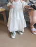 ASK JUNIOR兒童裙子夏季小童甜美木耳花邊露肩吊帶連衣裙女童公主裙蛋糕裙 曬單實(shí)拍圖