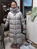 水孩兒（SOUHAIT）童裝男童女童加長(zhǎng)款鵝絨服2025冬季新款親子兒童羽絨服保暖厚外套 銀月灰 160 充絨量241g 曬單實(shí)拍圖