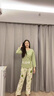 金多金2025新款純棉睡衣女春秋季長袖帶胸墊休閑女士家居服套裝100全棉 W5154 無胸墊 L 【100-120斤】 曬單實拍圖