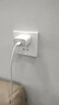德力西（DELIXI）開關(guān)插座 免噴涂 奶油風(fēng)大板 墻壁電源825漢玉白斜五孔插座10只裝 曬單實拍圖