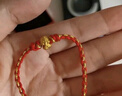 賽菲爾黃金手鏈女足金硬金五福蛇手繩生肖蛇本命年紅繩送七夕禮物 約0.16克 葫蘆蛇配繩-93 曬單實拍圖