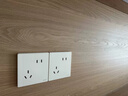 正泰（CHNT）開(kāi)關(guān)插座7M 家用86型五孔墻壁面板暗裝電源插座 電工推薦 優(yōu)雅白 斜五孔10A 曬單實(shí)拍圖
