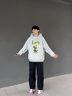 Lee Srtroi潮牌印花連帽衛(wèi)衣春秋寬松套頭長(zhǎng)袖t恤男女同款情侶裝冬季外套 花灰色 XL （建議130-145斤） 曬單實(shí)拍圖