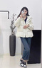 鴨鴨（YAYA）泡芙羽絨服女士冬季新款短款時尚休閑小個子鴨絨面包服韓版外套 米色 M 曬單實拍圖