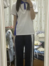 凱西菲深圳中學(xué)生校服夏季速干短袖T恤初高中生校服短褲子薄款7A級(jí)抗菌 中女速干T恤+速干中短褲 145 曬單實(shí)拍圖