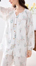 婧麒（JOYNCLEON）帶胸墊月子服夏季薄款產(chǎn)后竹棉5月份6純薄孕婦睡衣哺乳家居服 雅白纖花【竹棉紗·透氣排汗快】 XL 曬單實(shí)拍圖