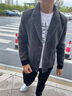 花花公子（PLAYBOY）西服男士秋冬季新款加絨加厚中年商務(wù)休閑短款毛呢西裝上衣外套 灰色【加絨】（與主圖有誤差，介意勿拍） 加厚 3XL 【建議170-190斤】 曬單實(shí)拍圖