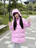 巴拉巴拉童裝兒童羽絨服男女童外套秋冬裝寶寶衣服中長(cháng)款保暖時(shí)尚上衣 紫紅-番鴨絨-85%絨子【加厚保暖舒適】 140 （充絨量145g） 曬單實(shí)拍圖
