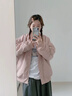 莜仙格2025日系寬松設(shè)計(jì)感小個(gè)子短款?yuàn)A克春秋新款棒球服飛行服工裝外套 粉色 L 建議 114-126斤 曬單實(shí)拍圖