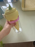 哈爾斯冰激凌杯tritan男女士雙飲吸管塑料學(xué)生卡通水杯子夏季 黃470ML 曬單實(shí)拍圖