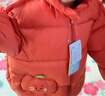 巴拉巴拉童裝兒童羽絨服寶寶女童男童2025冬裝新款嬰兒外套保暖上衣萌趣 紅色小南瓜61003-白鴨絨 100 （充絨量81g 適合2-3歲） 曬單實(shí)拍圖