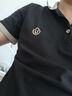 啄木鳥(niǎo)（TUCANO）短袖t恤男夏季拼色翻領(lǐng)polo打底衫時(shí)尚刺繡百搭上衣男裝 黑色L 曬單實(shí)拍圖