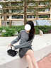 SNYDER WEAR短款灰色毛衣女秋季2025新款慵懶風(fēng)加厚圓領(lǐng)內(nèi)搭針織衫小個(gè)子上衣 灰色 S （85-100斤） 曬單實(shí)拍圖