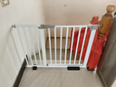 呵花樓梯口護(hù)欄嬰兒童安全門欄圍陽(yáng)臺(tái)欄桿寵物寶寶犬狗狗柵欄門免打孔 門+腳踏+加固槽 104-111cm 高76cm欄桿間隙 曬單實(shí)拍圖