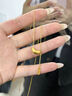 中國黃金（CHINA GOLD）黃金項(xiàng)鏈女足金相思豆吊墜首飾七夕情人節(jié)生日禮物送女友老婆愛人 相思豆套鏈 約3.9g 曬單實(shí)拍圖