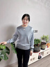 啄木鳥(niǎo)媽媽春秋裝針織衣服2025新款50-60歲洋氣打底小衫中老年女裝長(cháng)袖 藍灰+褲子 2XL （建議110-120斤） 曬單實(shí)拍圖