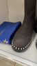 STUART WEITZMANSW女士EASYONPEARL系列經(jīng)典低跟珍珠裝飾圓頭短靴 灰色35.5 曬單實(shí)拍圖