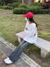 派吉鯊梨形身材復古藍微喇牛仔褲女秋季新款大碼胖mm高腰顯瘦彈力喇叭褲 復古藍 M 曬單實拍圖
