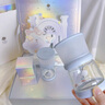 babycare歪頭仿母乳新生兒奶瓶禮盒防脹氣玻璃奶瓶4件套 靜謐藍(lán) 0-12月 曬單實(shí)拍圖