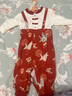漢宮優(yōu)品女寶寶周歲禮服中國風(fēng)連體衣新生兒衣服背帶褲假兩件哈衣嬰兒春裝 鶴報平安 90cm 曬單實(shí)拍圖