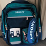 史努比（SNOOPY）小學(xué)生書(shū)包輕便兒童護脊減負雙肩包 一到三年級 寶藍綠小號 曬單實(shí)拍圖