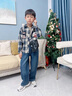 G.DUCKKIDS兒童裝男童春裝襯衫外套春秋款2025新款中大童春季男孩格子襯衣潮 黑色 160 cm 曬單實(shí)拍圖