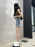 浪莎牛仔短褲女夏季新款2026年毛邊薄款三分褲外穿休閑運動(dòng)辣妹熱褲子 復古藍 【速干顯瘦升級款】 M 【推薦95-105斤】 曬單實(shí)拍圖