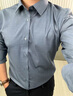 啄木鳥(niǎo)春秋季長(cháng)袖襯衫男商務(wù)休閑高級感抗皺彈力竹纖維襯衣正裝純色 6806灰色 XL 曬單實(shí)拍圖