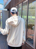 回力男士衛(wèi)衣設計感韓系慵懶風小狗印花衣服學生春秋薄款外套開衫帽衫 淺米(糕絨小狗胸標) L /175(體重120-140斤) 曬單實拍圖