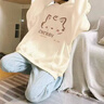 矜持范衛(wèi)衣女單/套裝春季薄款連帽衛(wèi)衣女學(xué)生甜美風(fēng) 寬松闊腿褲 杏色連帽衛(wèi)衣 不加絨-單衣 M 【85-105斤】 曬單實拍圖
