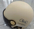 綠源（Luyuan）電動車頭盔電瓶車3c認(rèn)證摩托車頭盔女男通用四季盔半盔防曬安全帽 卡其色-大眼精靈-透明短鏡 【不帶護(hù)耳】 曬單實(shí)拍圖