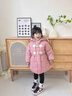 迪士尼女童加絨棉衣外套冬裝2025新款洋氣童裝加厚羽絨棉服冬季兒童棉襖 淺粉色（加絨） 130cm 曬單實(shí)拍圖