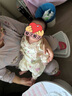 婧麒（JOYNCLEON）夏季嬰兒長袖連體衣純棉雙層紗布薄款寶寶和尚服短袖外出哈衣 玫瑰兔兔 73cm 曬單實拍圖