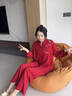 浪莎情侶睡衣女春秋夏季純棉長袖長褲大紅色本命年新婚結(jié)婚七夕送禮物 77599女 L 【女100-120斤，男100-130斤】 曬單實拍圖