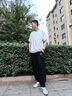 真維斯（Jeanswest）彎刀褲男秋季2025新款重磅棉闊腿褲青少年男生字母潮牌運動(dòng)褲子 曬單實(shí)拍圖