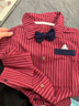 G.DUCKKIDS小黃鴨童裝嬰兒連體衣夏季新款寶寶衣服嬰幼童細(xì)紋襯衫哈衣男寶周 紅色細(xì)紋哈衣gmkgqkg 80cm 80碼7-11月(建議寶寶75-) 曬單實拍圖