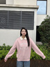 Teenie Weenie小熊女裝衛衣2025年秋季新款氣質(zhì)學(xué)院風(fēng)翻領(lǐng)長(cháng)袖上衣 粉色 S 曬單實(shí)拍圖