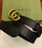 GUCCI古馳雙G帶扣皮革男士腰帶3厘米寬 黑色 75cm 曬單實(shí)拍圖