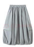 無(wú)印良品（MUJI）IDEE 女式 平紋 燈籠裙 長(zhǎng)半身裙女裙子女裝25年夏季款GA53CC5S 煙熏綠色 均碼 曬單實(shí)拍圖