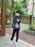 Skechers斯凱奇秋冬新款兒童梭織裥棉連帽外套男女童休閑保暖外套L425K078 碳黑/0018 130 曬單實(shí)拍圖